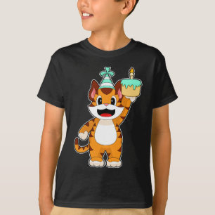 Camiseta Pastel de Velas de Cumpleaños del Tigre