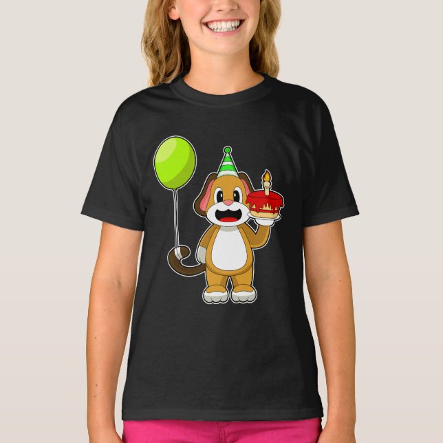 Camiseta Pastel de velas de cumpleaños para perros (Anverso)