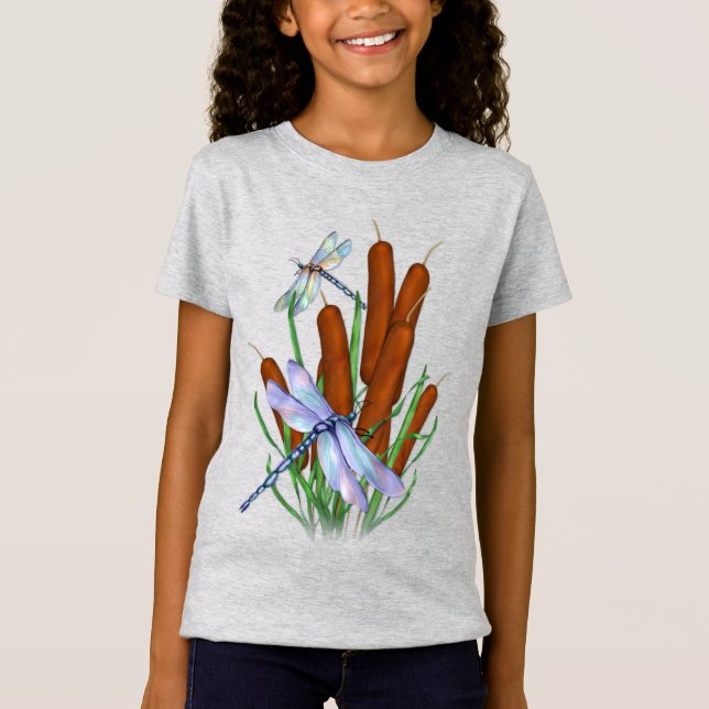 Camiseta Pastel Dragonfllies and Bulrushes (Anverso)