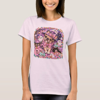 Camiseta Pastel Frenchie Bruja Cute Halloween