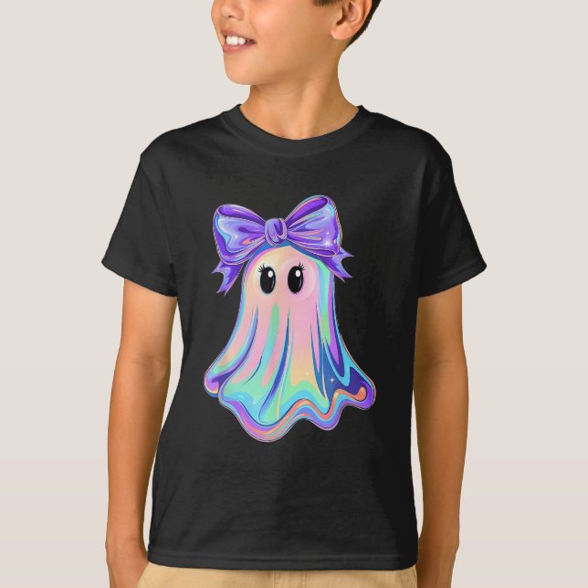 Camiseta Pastel Galaxy Ghost Halloween Chicas Niños Ghost C (Anverso)