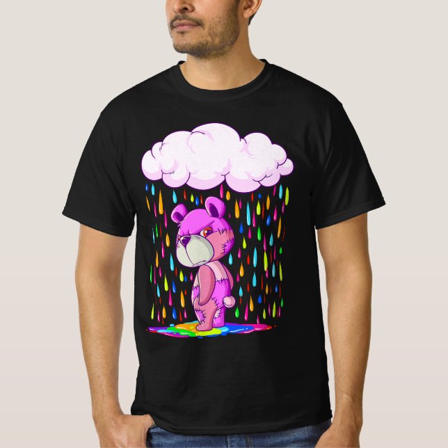 Camiseta Pastel Goth Angry Teddy Bear Under Patel Rain and  (Anverso)