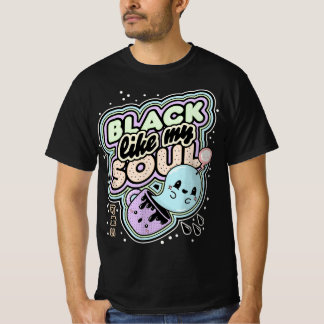 Camiseta Pastel Goth Black Like My Soul Coffee - Creepy Kaw