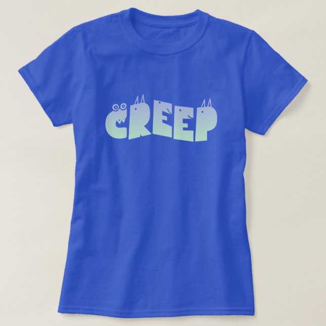 Camiseta Pastel Goth Creep Monster Creepy Letters (Diseño del anverso)