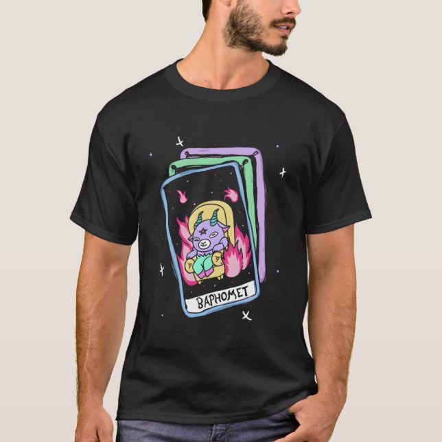 Camiseta Pastel Goth Creepy Kawaii Creepy Tarot Card Baphom (Anverso)
