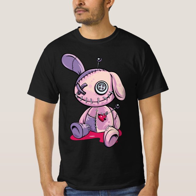 Camiseta Pastel Goth Creepy Voodoo Doll Cute Aesthetic Doll (Anverso)