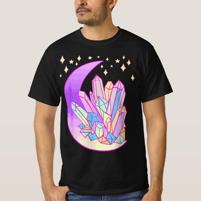 Camiseta Pastel Goth Crystal Cluster Glowing Moon Kawaii Wi (Anverso)