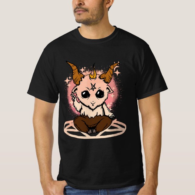 Camiseta Pastel Goth Kawaii Clothing Baby Baphomet Satanic  (Anverso)