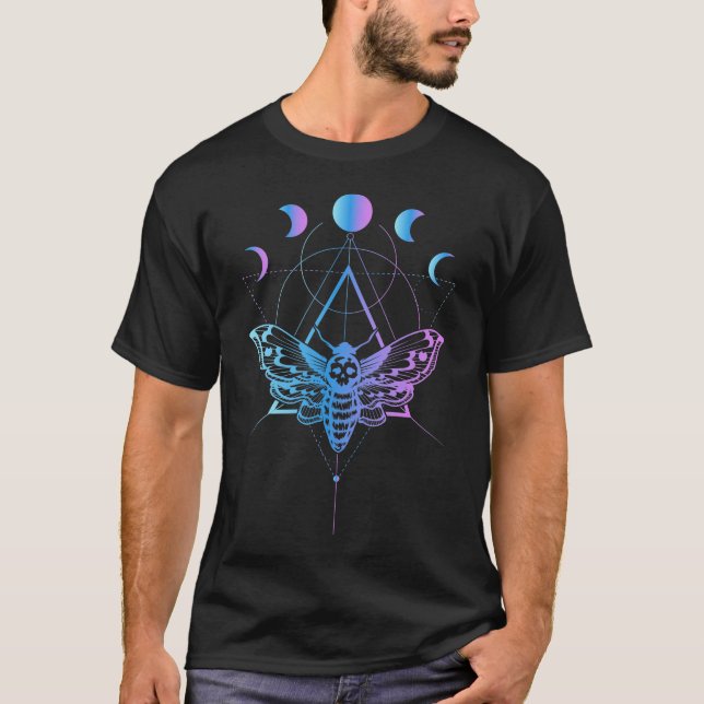 Camiseta Pastel Goth Moon Moth Crescent Geometry (Anverso)