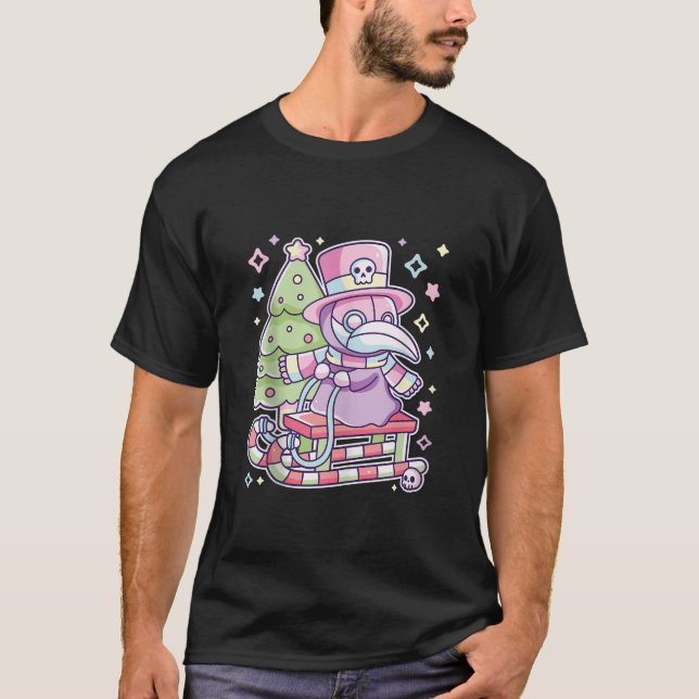 Camiseta Pastel Goth Plague Doctor Christmas Halloween Meet (Anverso)