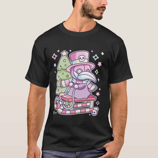 Camiseta Pastel Goth Plague Doctor Christmas Halloween Meet (Anverso)
