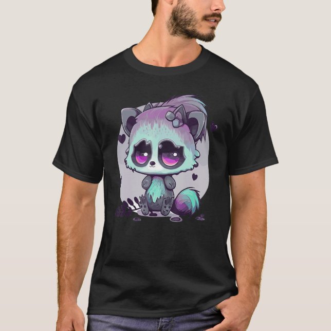 Camiseta Pastel Goth Raccoon Creepy Cute Menhera Gothic (Anverso)