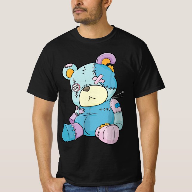 Camiseta Pastel Goth Teddy Bear Nu Goth Menhera Kawaii Anim (Anverso)