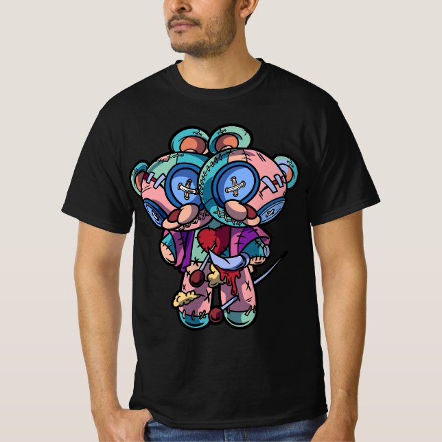 Camiseta Pastel Goth Two Headed Teddy Bear Voodoo Doll For  (Anverso)