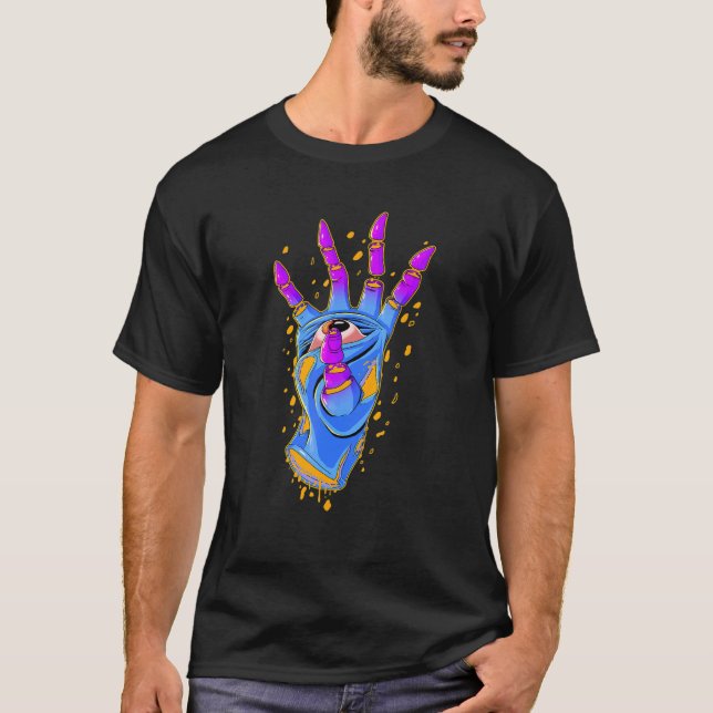 Camiseta Pastel Goth Weirdcore Hand Eye Finger Cut Grudge C (Anverso)