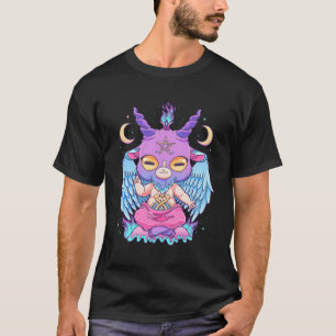 Camiseta Pastel Gótico Creepe Baphomet Goat Kawaii Hera Wic