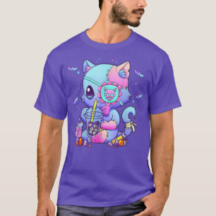 Camiseta Pastel Gótico Estética Kawaii Gato espeluznante Bo