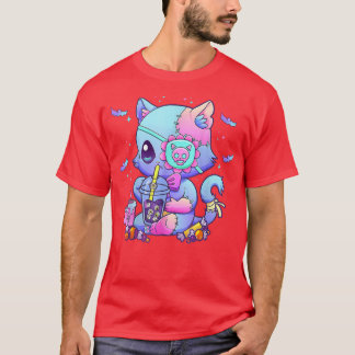 Camiseta Pastel Gótico Estética Kawaii Gato espeluznante Bo