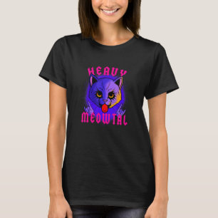 Camiseta Pastel Gótico fuerte Meowtal Cat Rock Metalizado K