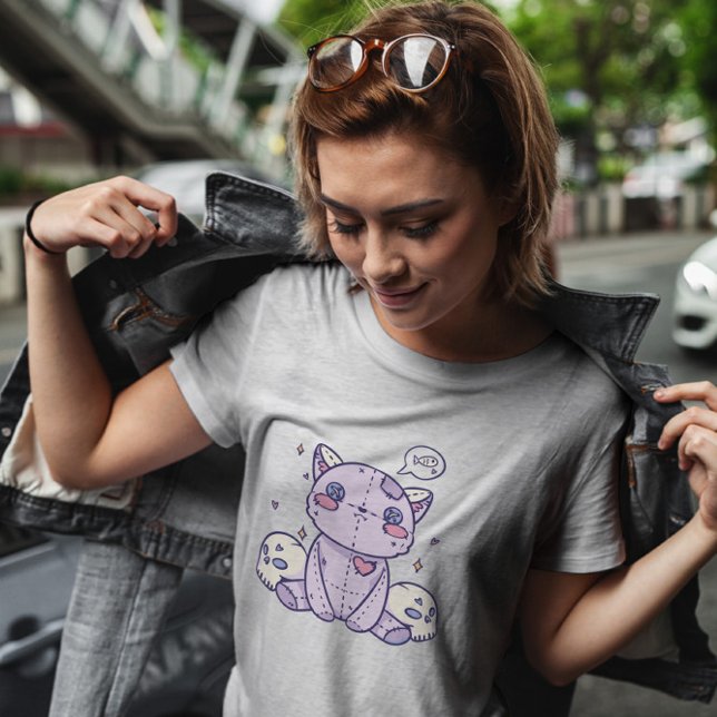 Camiseta Pastel Gótico Gato relleno (Subido por el creador)