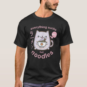 Camiseta Pastel Gótico Ramen Fideicomiso de gato Anime Kawa