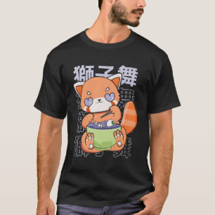 Camiseta Pastel Gótico Rojo Panda Japonés Ra Noodles Anime