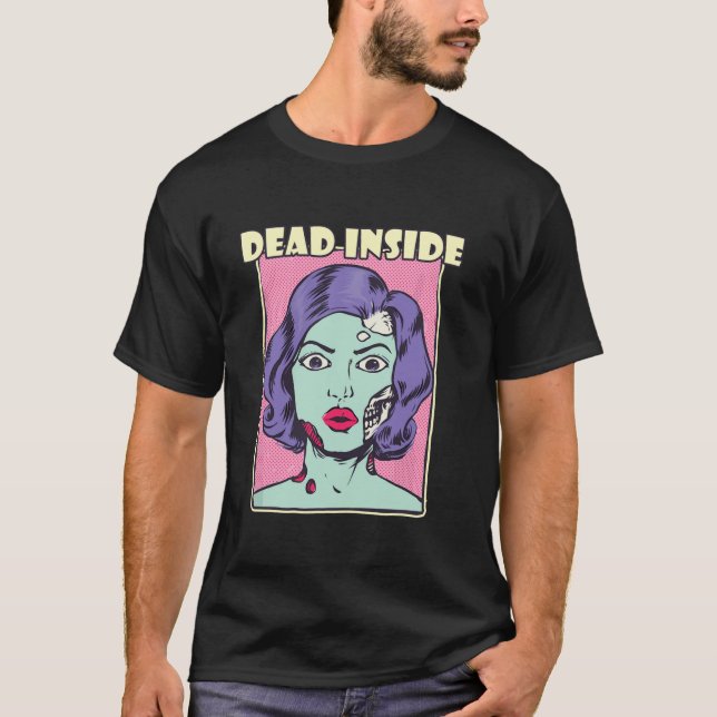 Camiseta Pastel Gótico Zombie Muerto Dentro de Mujeres Esté (Anverso)