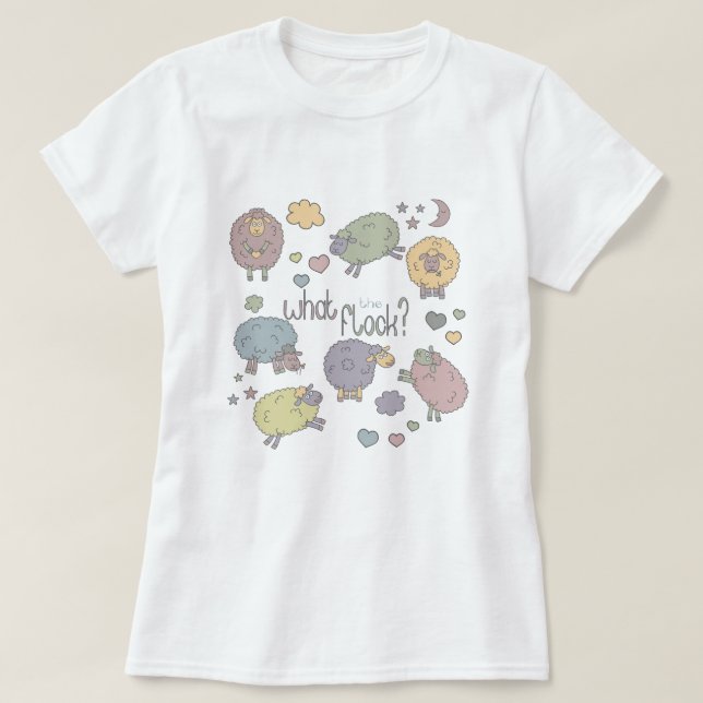 Camiseta Pastel Gracioso Pun ¿Qué Pascua la oveja? (Diseño del anverso)