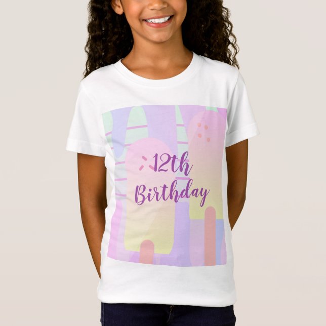Camiseta Pastel Ice Pop Ice Cream Cumpleaños (Anverso)