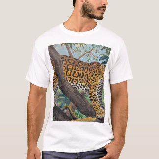 Camiseta Pastel jaguar: dibujo de la jungla.
