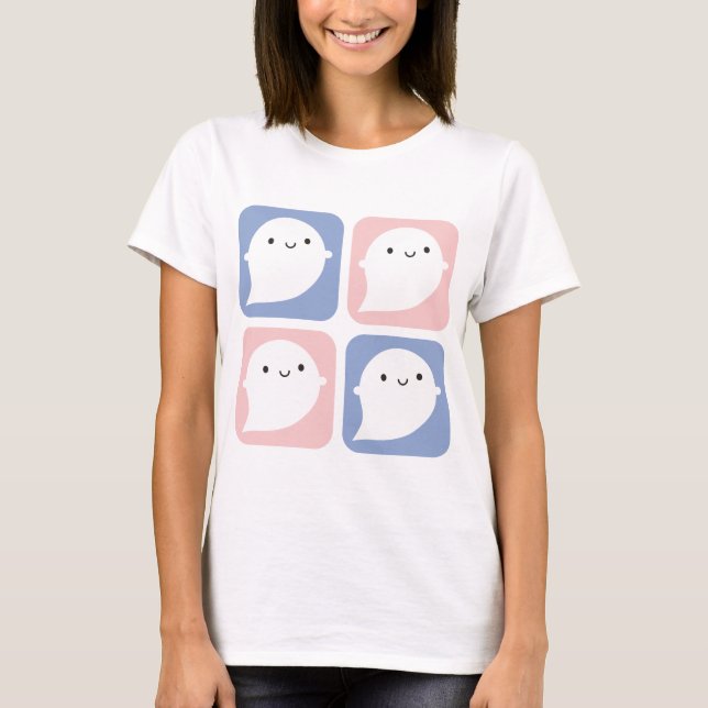 Camiseta Pastel Kawaii Pequeños Fantasma (Anverso)