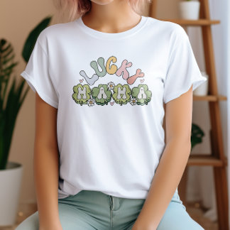 Camiseta Pastel LUCKY MAMA Clover St Patricks Day