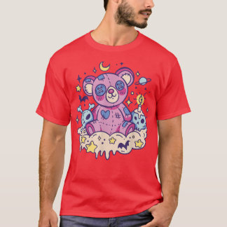 Camiseta Pastel Nu Gótico Kawaii Teddy Oso Sombrío Hombres