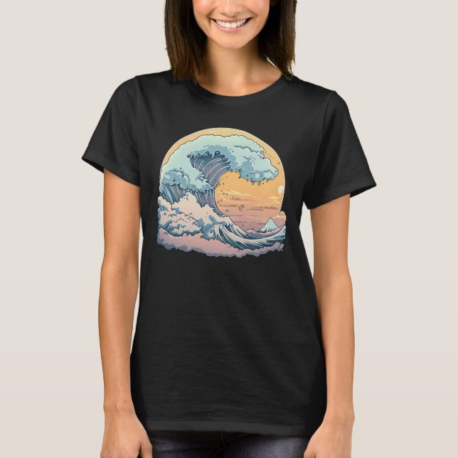 Camiseta Pastel Ocean Wave Graphic T-Shirt (Anverso)