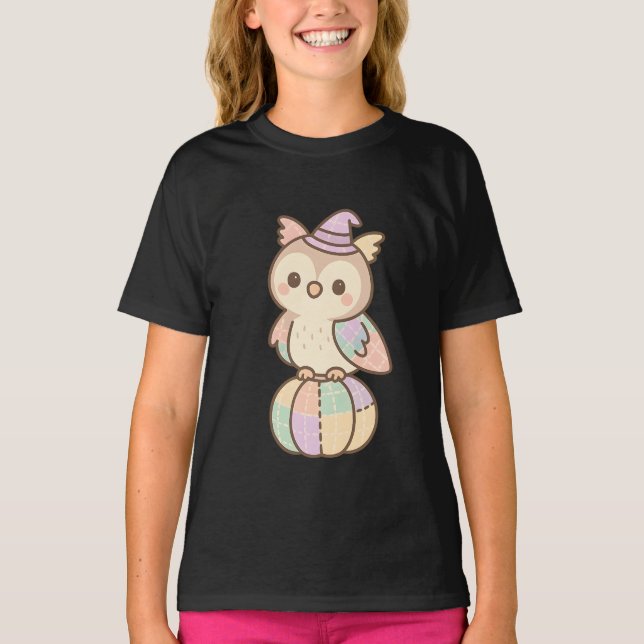 Camiseta Pastel Owl Witch Kids T-Shirt | Cute Kawaii (Anverso)