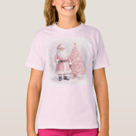 Camiseta Pastel Pink Christmas Santa 
