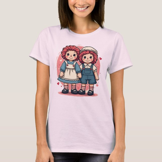 Camiseta Pastel Raggedy Ann y Andy Tee para las mujeres (Anverso)