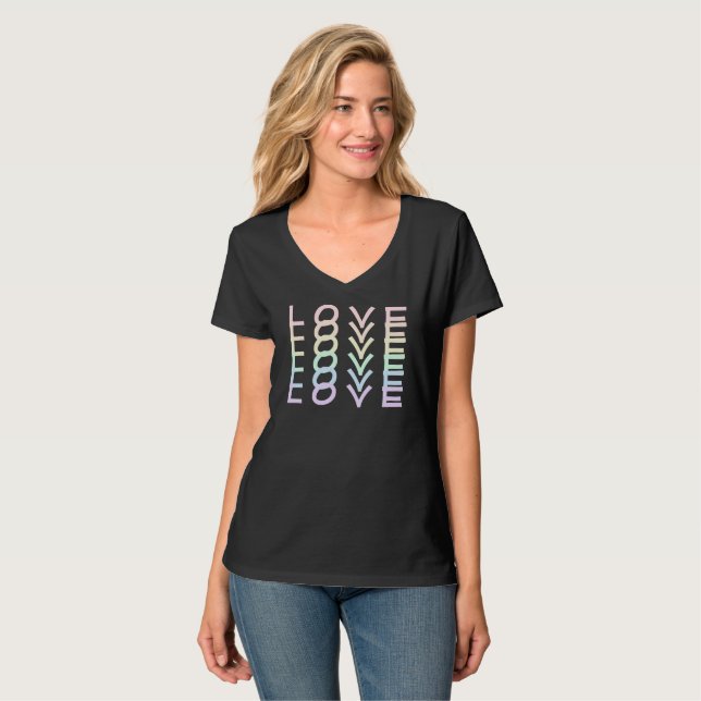 Camiseta Pastel Rainbow LOVE T-Shirt de las mujeres (Anverso completo)