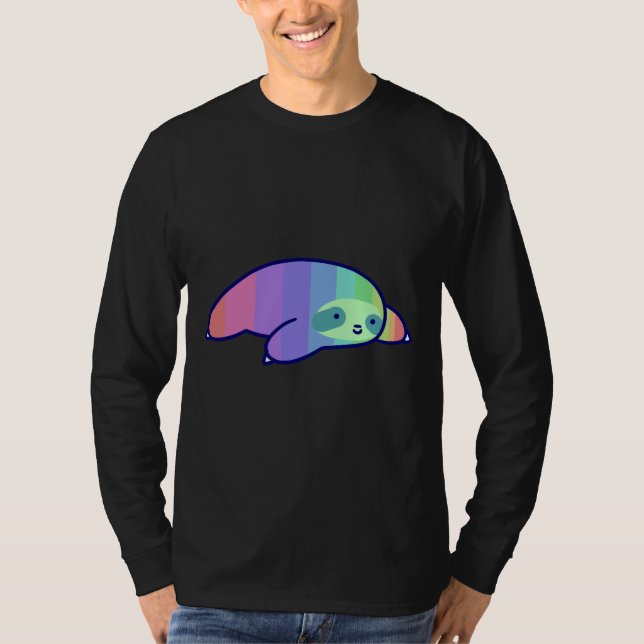 Camiseta Pastel Rainbow Sloth (Anverso)