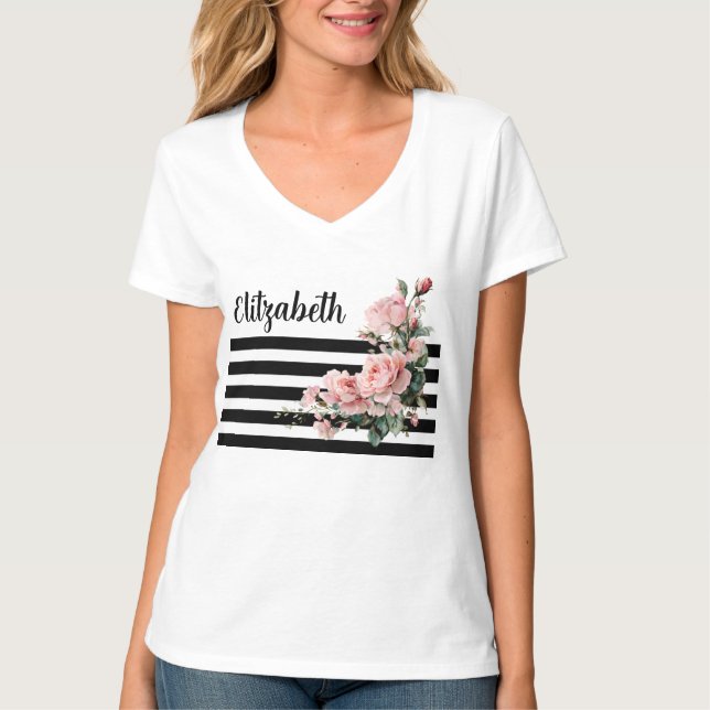 Camiseta Pastel Rosa floral (Anverso)