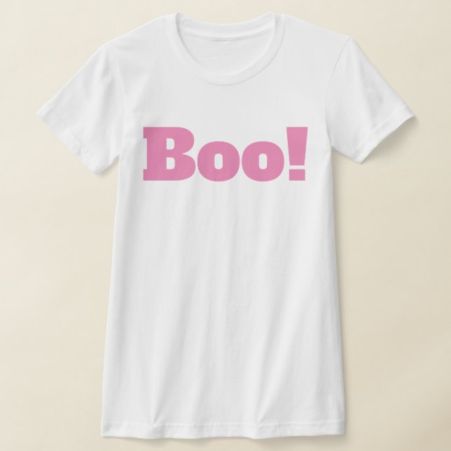 Camiseta Pastel Rosa Halloween Boo (Distribución)
