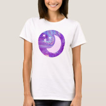 Pastel Swirl Circle Moon & Stars Art