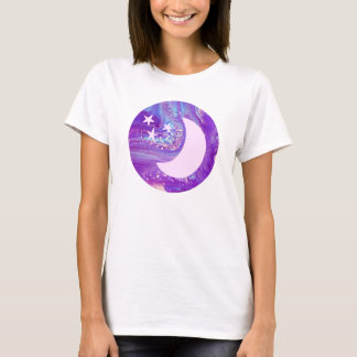 Camiseta Pastel Swirl Circle Moon & Stars Art