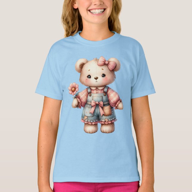 Camiseta Pastel Teddy Bear portando pantalones de vestir de (Anverso)