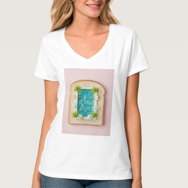 Camiseta Pastel Vaporwave Pool Toast (Anverso)