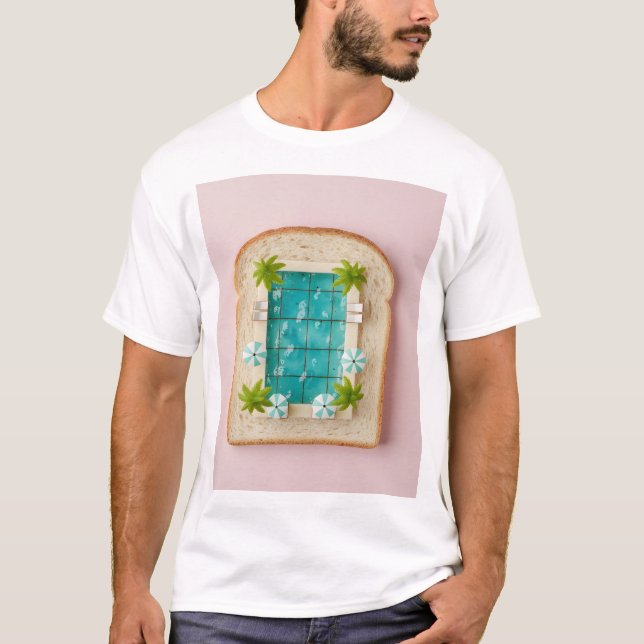 Camiseta Pastel Vaporwave Pool Toast (Anverso)
