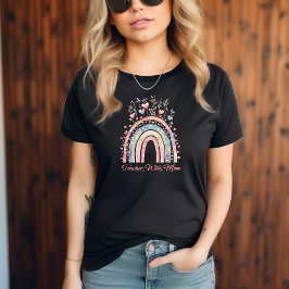 Camiseta Pastel Watercolor Arcoiris Profesor Esposa Mamá Re