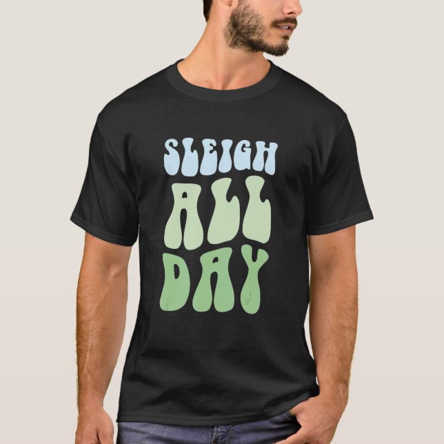Camiseta Pastel Winter Christmas Sleigh All Day (Anverso)