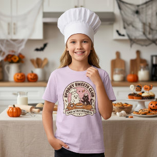 Camiseta Pastelería de Gatos Negros y Fantasmas Lindos Hall