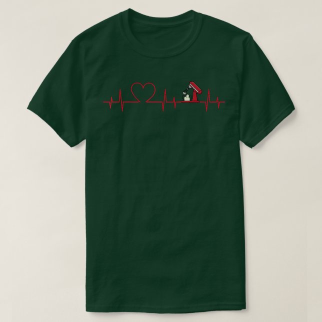 Camiseta pastelería de latido de corazón de los amantes del (Diseño del anverso)